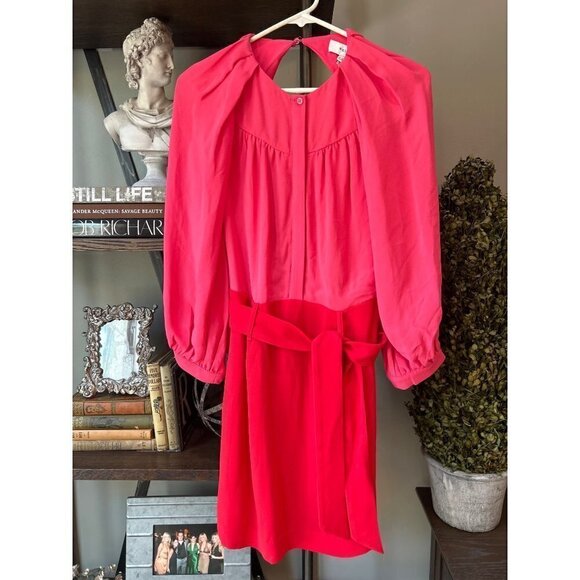 REISS Valentina Color Clash Dress Pink Red Womens Size US 4 - Picture 6 of 12